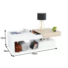 Dohányzó asztal , fehér fény/tölgy sonoma, MELIDA