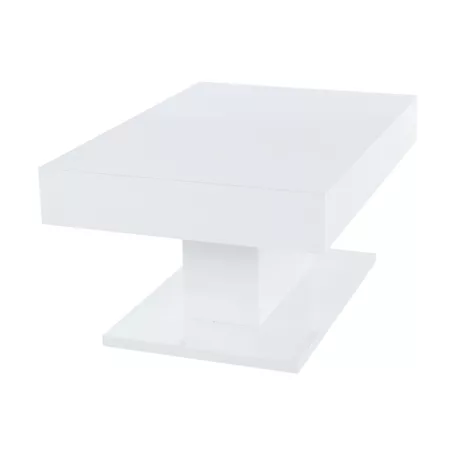 Dohányzóasztal tárolóhellyel, fehér magas fényű, DIKARO
