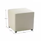 Puff, fehér textilbőr, NIKI NEW