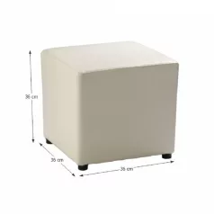 Puff, fehér textilbőr, NIKI NEW