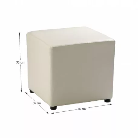 Puff, fehér textilbőr, NIKI NEW