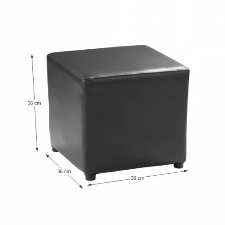 Puff, fekete textilbőr, NIKI NEW