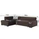 Ülőgarnitúra, barna, balos, MINERVA