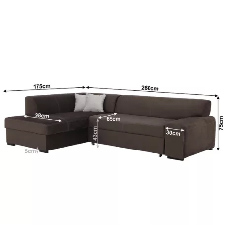 Ülőgarnitúra, barna, balos, MINERVA