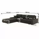 Ülőgarnitura, szövet barna, TONIKS