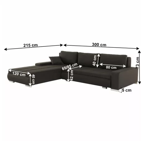 Ülőgarnitura, szövet barna, TONIKS