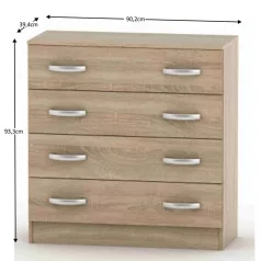 4-fiókos komód, tölgy sonoma, BETTY 2 BE02-007-00