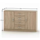 Kombinált komód, tölgy sonoma, BETTY 2 BE02-019-00