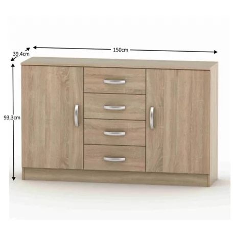 Kombinált komód, tölgy sonoma, BETTY 2 BE02-019-00