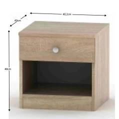   Éjjeliszekrény fiókkal, tölgy sonoma, BETTY 2 BE02-010-00