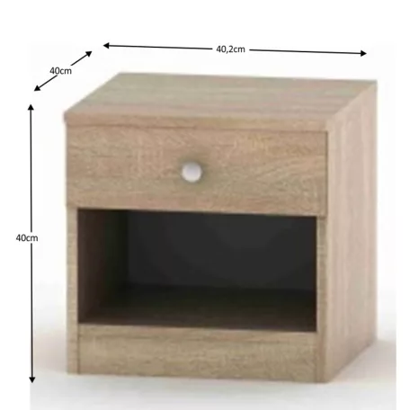 Éjjeliszekrény fiókkal, tölgy sonoma, BETTY 2 BE02-010-00