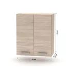 Felsőszekrény 2DV, tölgy sonoma, NOVA PLUS NOPL-007-OH