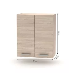 Felsőszekrény 2DV, tölgy sonoma, NOVA PLUS NOPL-007-OH
