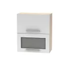 Billenő felsőszekrény üveggel 2DV, tölgy sonoma/fehér, NOVA PLUS NOPL-009-OH