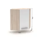 Felső sarokszekrény 1DV, tölgy sonoma/fehér, NOVA PLUS NOPL-013-OH