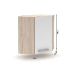   Felső sarokszekrény 1DV, tölgy sonoma/fehér, NOVA PLUS NOPL-013-OH