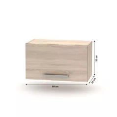   Felső páraelszívó szekrény 1DV, tölgy sonoma,  NOVA PLUS NOPL-011-OH