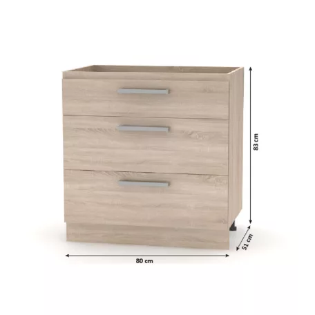 Alsószekrény 45 1DV, tölgy sonoma, NOVA PLUS NOPL-064-0S