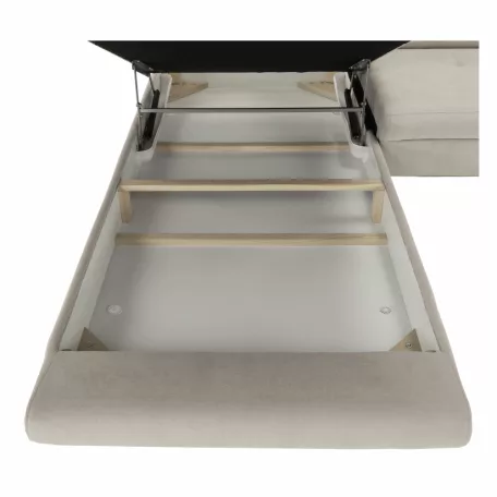 Sarokülőgarnitúra, szürke-bézs taupe, balos, FABIA