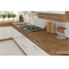   Mosogató szekrény, fehér magasfényű HG/ lancelot tölgy, VEGA 80 ZL 2F BB