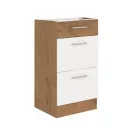 Alsó szekrény, lancelot tölgy/ fehér extra magas fényű HG, VEGA D40 3S BB