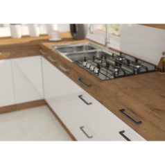   Ajtó beépített mosogatógépre, lancelot tölgy/ fehér extra magas fényű HG, VEGA ZM 570x596