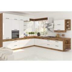   Ajtó beépített mosogatógépre, lancelot tölgy/ fehér extra magas fényű HG, VEGA ZM 570x446