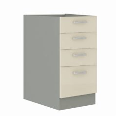   Alsó szekrény, krémszínű magas fényű fehér, PRADO 40 D 4S