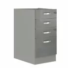 Alsó szekrény, szürke/szürke extra magasfényű, PRADO 40 D 4S