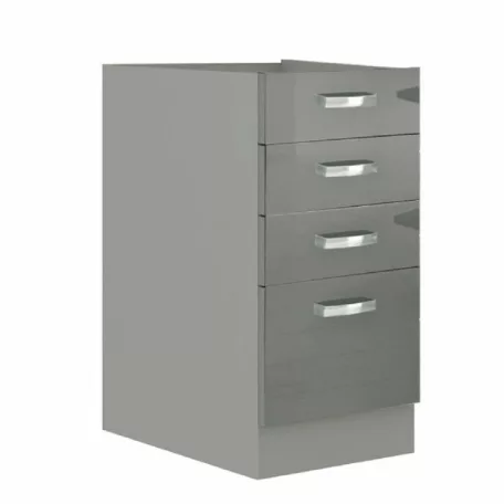 Alsó szekrény, szürke/szürke extra magasfényű, PRADO 40 D 4S