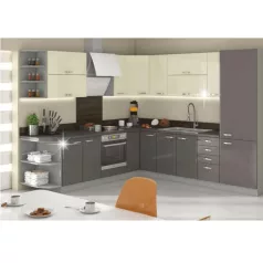   Alsó szekrény, szürke magas fényű fehér, PRADO 80 D 2F ZB