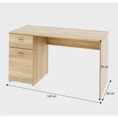 PC asztal, tölgy sonoma, BANY