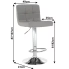 Bárszék, szürkésbarna taupe anyag/króm, KANDY NEW