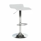 Bárszék, műbőr fehér/króm, LARIA NEW