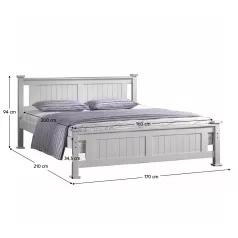 Ágy, fenyő/fehér, ágyráccsal 160x200 LUCAS NEW