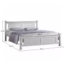 Ágy, tűnyalábos fenyőfa/fehér, ágyráccsal 180x200, LUCAS NEW