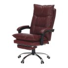 Irodai szék lábtartóval, textilbőr bordó, DRAKE