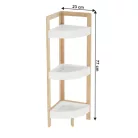 Sarokpolc, fehér/természetes bambusz, FONG