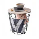 Kisasztal, természetes/fekete, NANCER