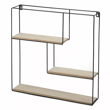 Polc, természetes/fekete, DESIO TYP 1