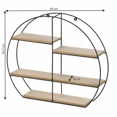Polc, természetes/fekete, DESIO TYP 2