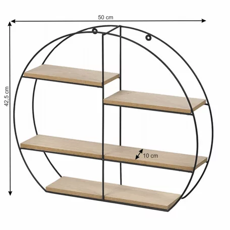Polc, természetes/fekete, DESIO TYP 2