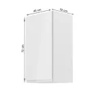 Felsőszekrény, fehér/fehér extra magasfényű, balos, AURORA G40