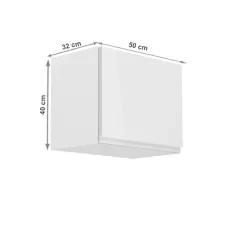   Felsőszekrény, fehér/fehér extra magasfényű, AURORA G50K