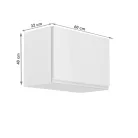 Felsőszekrény, fehér/fehér extra magasfényű, AURORA G60K