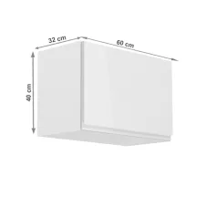   Felsőszekrény, fehér/fehér extra magasfényű, AURORA G60K