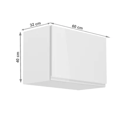 Felsőszekrény, fehér/fehér extra magasfényű, AURORA G60K