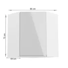 Felsőszekrény, fehér/fehér extra magasfényű, AURORA G60N