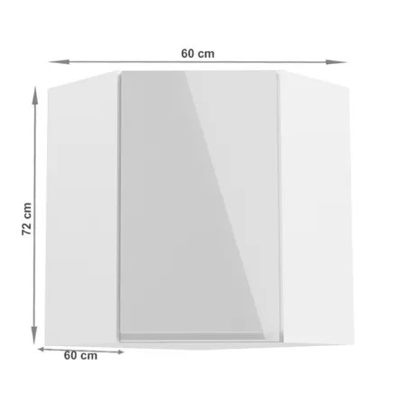 Felsőszekrény, fehér/fehér extra magasfényű, AURORA G60N