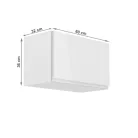 Felsőszekrény, fehér/fehér extra magasfényű, AURORA G60KN